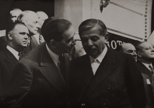 Philippe Henriot and Pierre Laval in Vichy, France.